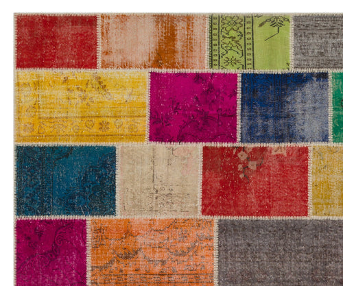 Iskece Bej Patchwork Yün El Dokuma Halısı 306 x 366 Apex Unique