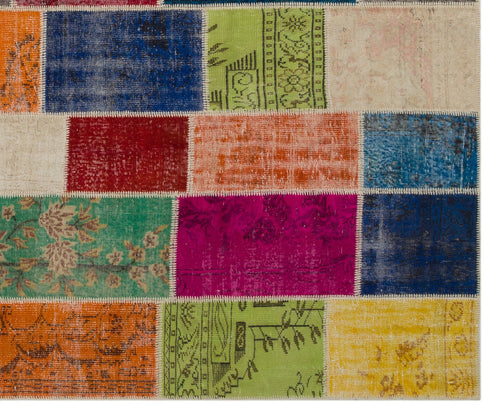 Iskece Bej Patchwork Yün El Dokuma Halısı 306 x 366 Apex Unique