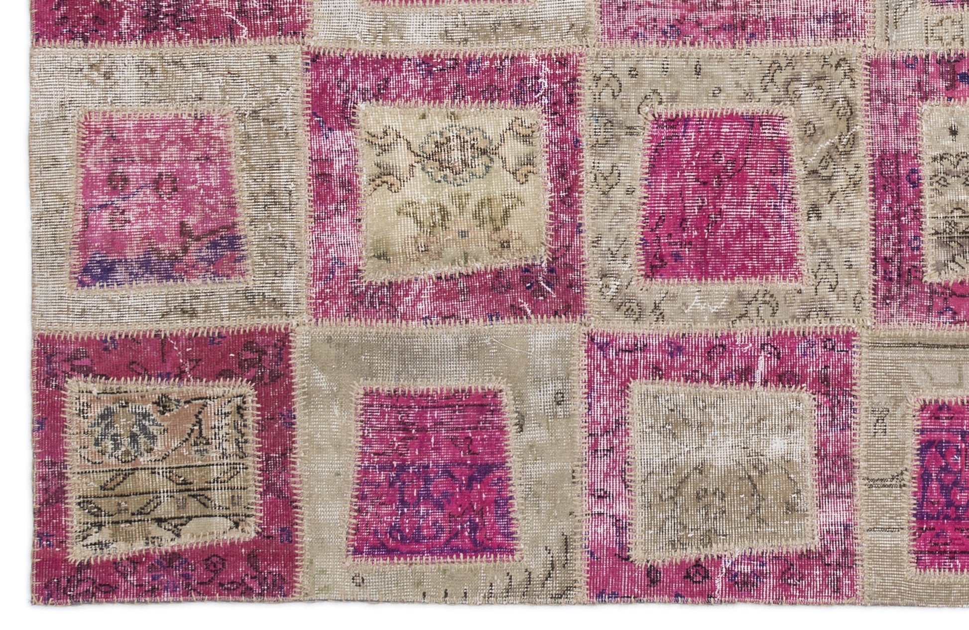 Iskece Pembe Eskitme Yün El Dokuma Halısı 160 x 230 Apex Unique