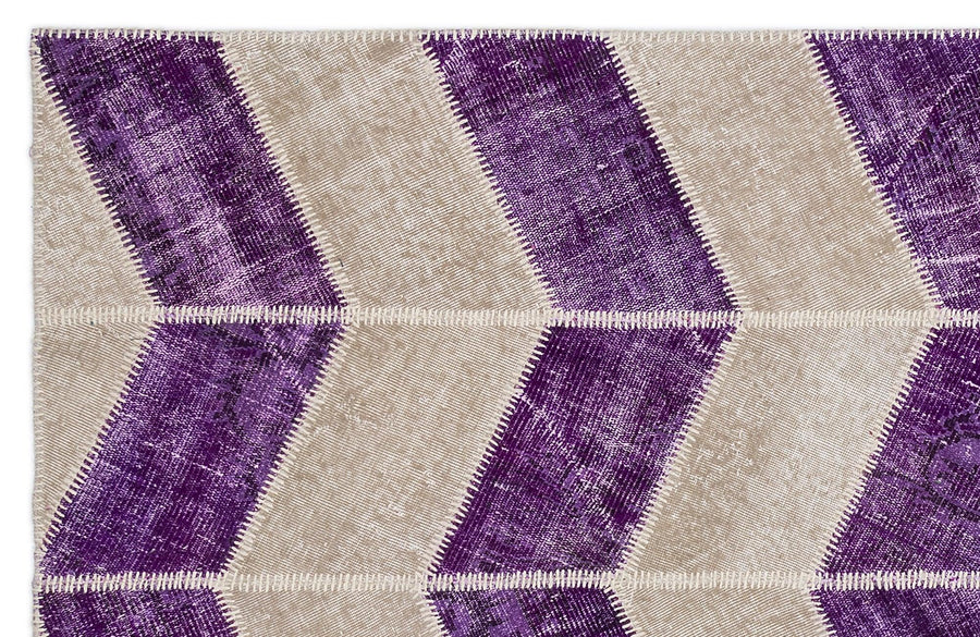 Mor El Dokuma Halı Geometrik Desenli Eskitme 160x230 cm 2024 – Salon kullanımı