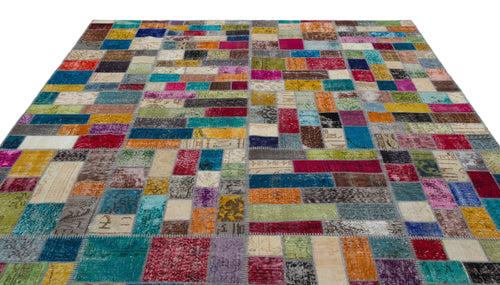 Iskece Bej Patchwork Yün El Dokuma Halısı 242 x 298 Apex Unique