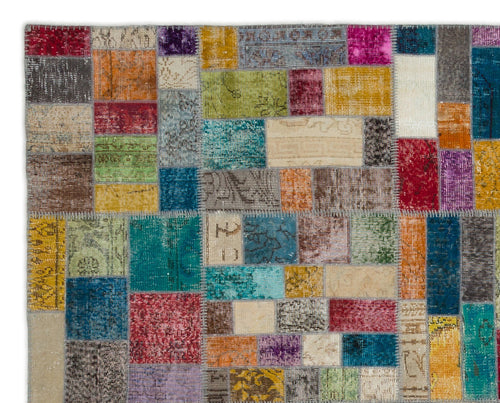 Iskece Bej Patchwork Yün El Dokuma Halısı 242 x 298 Apex Unique