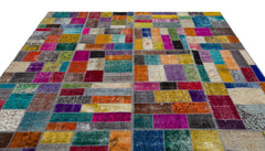 Iskece Bej Patchwork Yün El Dokuma Halısı 239 x 302 Apex Unique