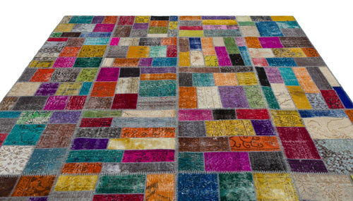 Iskece Bej Patchwork Yün El Dokuma Halısı 239 x 302 Apex Unique