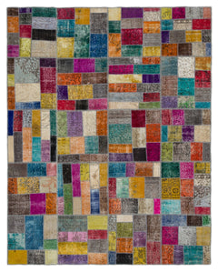 Iskece Bej Patchwork Yün El Dokuma Halısı 239 x 302 Apex Unique