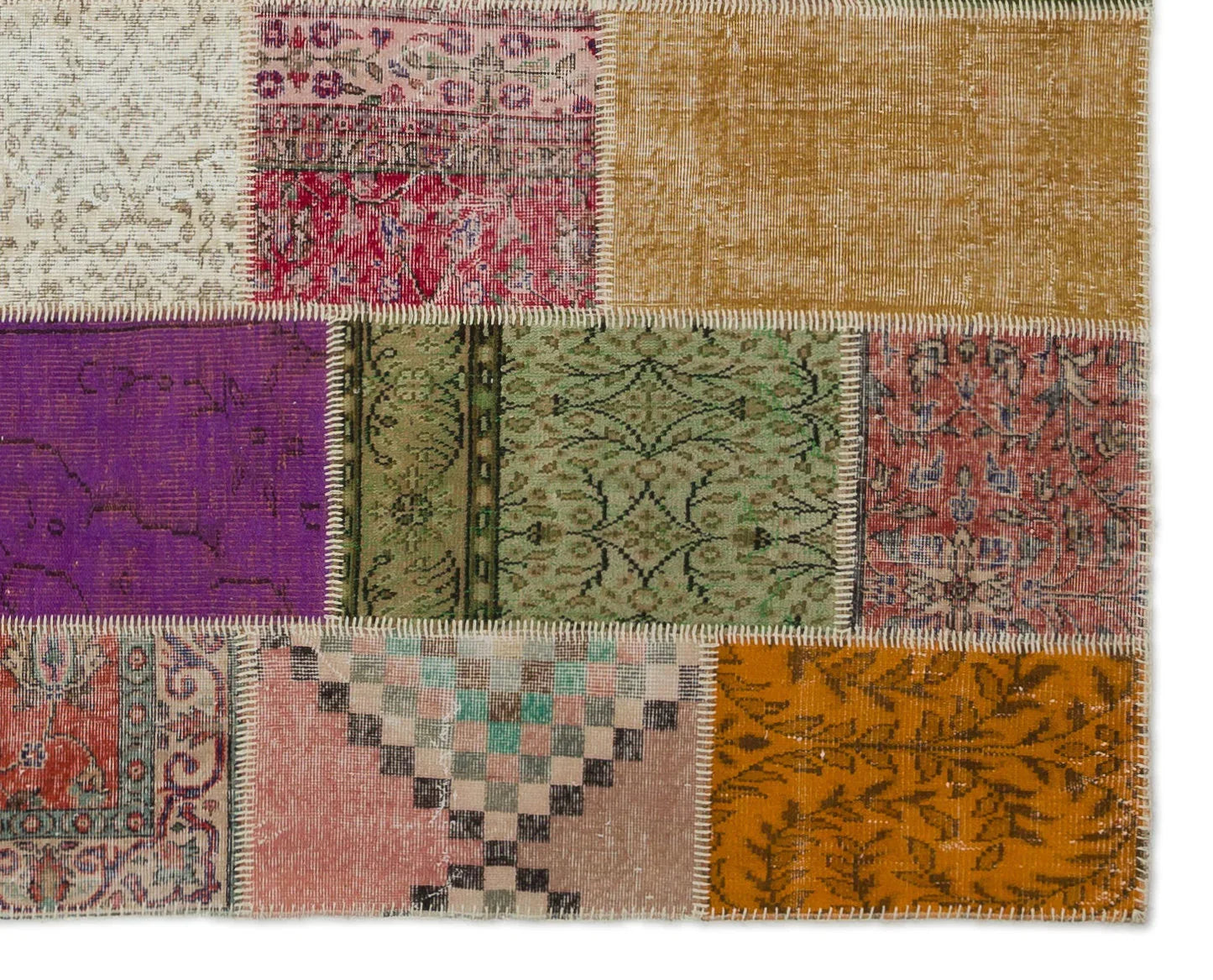 Bej Anadolu Bohem Eskitme Yün Halı 246x308 - Özel Seri