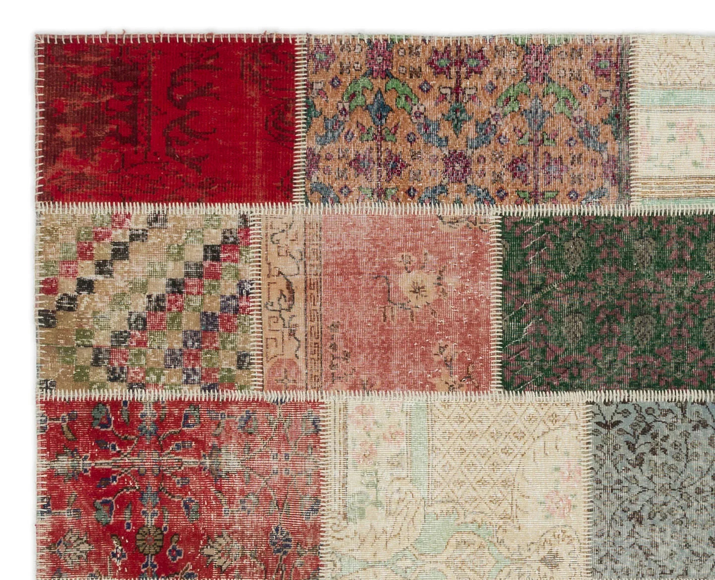 Bej Anadolu Bohem Eskitme Yün Halı 247x308 - Özel Seri