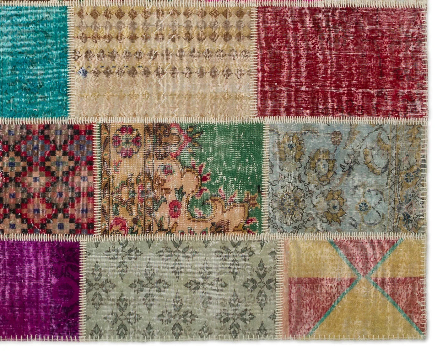 Bej Anadolu Bohem Eskitme Yün Halı 247x306 - Özel Seri