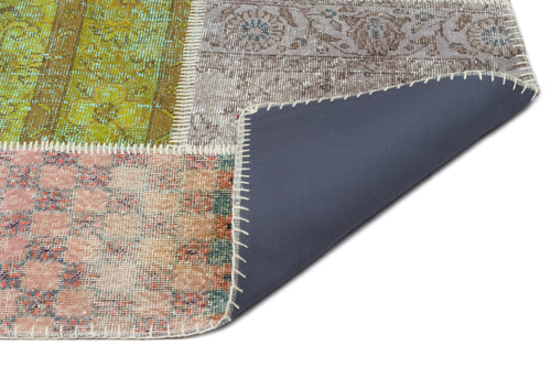 Iskece Bej Patchwork Yün El Dokuma Halısı 202 x 303 Apex Unique