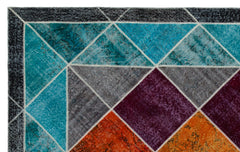 Iskece Bej Patchwork Yün El Dokuma Halısı 193 x 311 Apex Unique