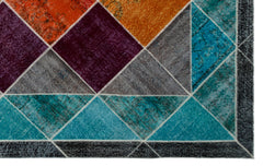 Iskece Bej Patchwork Yün El Dokuma Halısı 193 x 311 Apex Unique