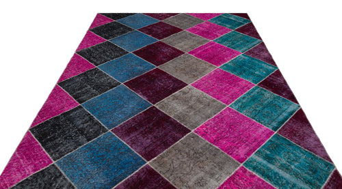 Iskece Bej Patchwork Yün El Dokuma Halısı 202 x 290 Apex Unique