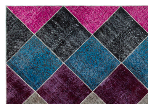 Iskece Bej Patchwork Yün El Dokuma Halısı 202 x 290 Apex Unique