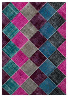 Iskece Bej Patchwork Yün El Dokuma Halısı 202 x 290 Apex Unique
