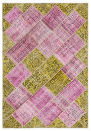 Iskece Sarı Eskitme Yün El Dokuma Halısı 160 x 230 Apex Unique