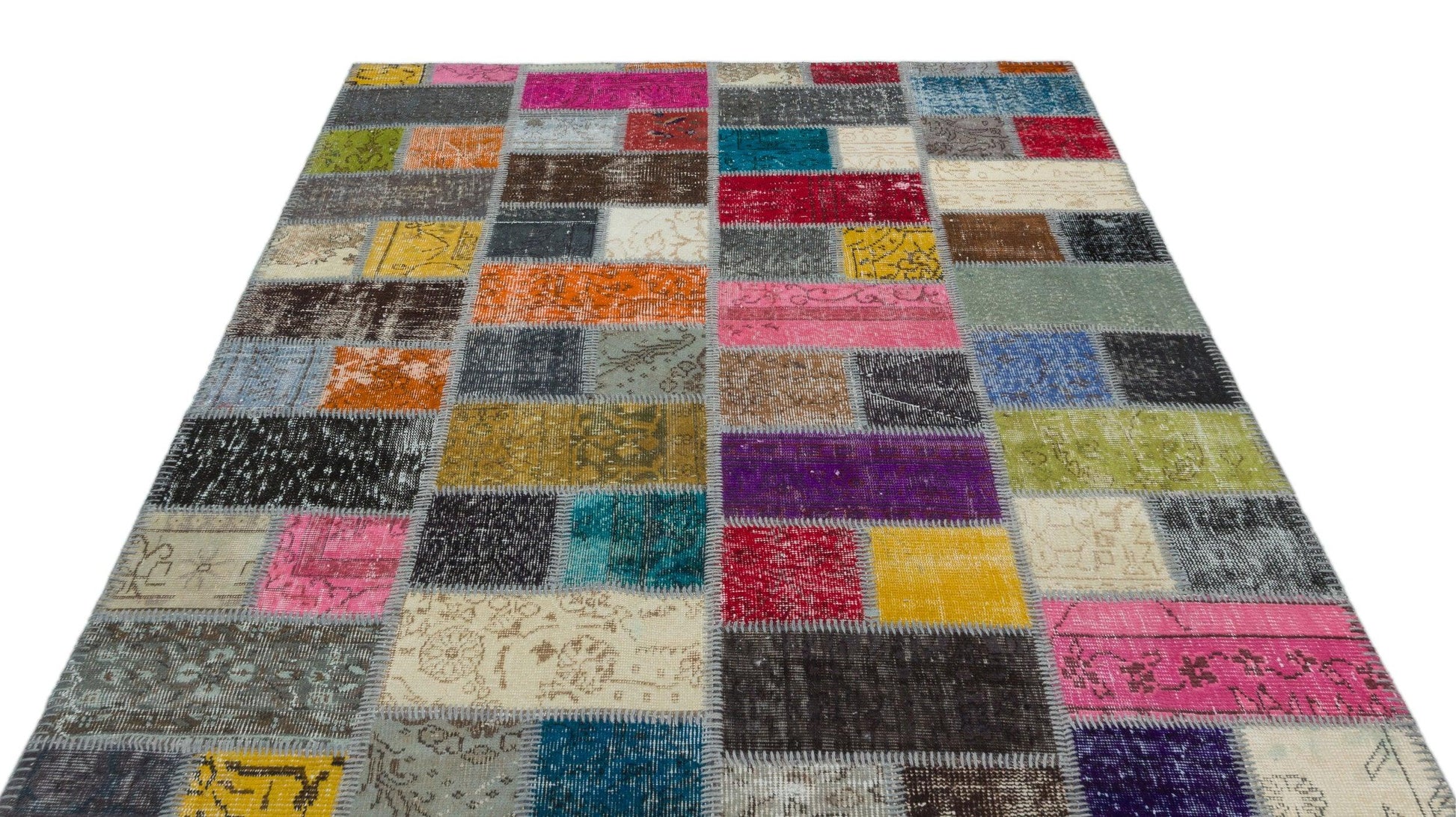 Bej Anadolu Eskitme Geometrik Yün Halı 170x247 - Özel Seri