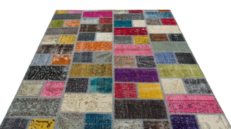 Bej Anadolu Eskitme Geometrik Yün Halı 170x247 - Özel Seri