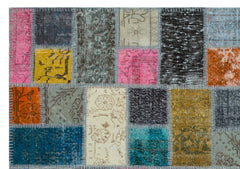 Iskece Bej Patchwork Yün El Dokuma Halısı 170 x 247 Apex Unique