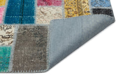 Iskece Bej Patchwork Yün El Dokuma Halısı 172 x 242 Apex Unique