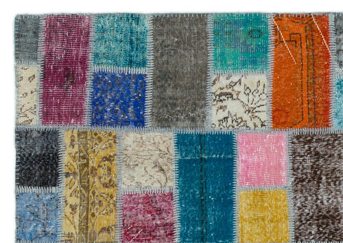 Iskece Bej Patchwork Yün El Dokuma Halısı 172 x 242 Apex Unique