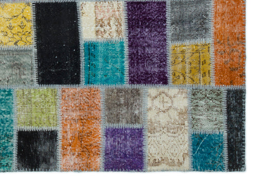 Iskece Bej Patchwork Yün El Dokuma Halısı 172 x 242 Apex Unique