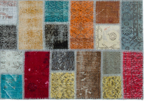 Iskece Bej Patchwork Yün El Dokuma Halısı 172 x 243 Apex Unique