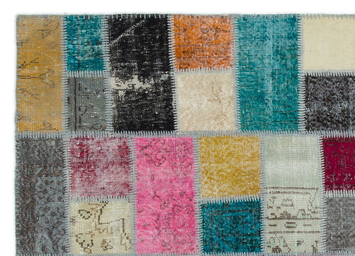 Iskece Bej Patchwork Yün El Dokuma Halısı 170 x 238 Apex Unique