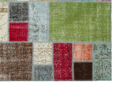 Iskece Bej Patchwork Yün El Dokuma Halısı 171 x 238 Apex Unique