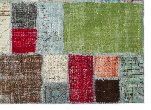 Iskece Bej Patchwork Yün El Dokuma Halısı 171 x 238 Apex Unique