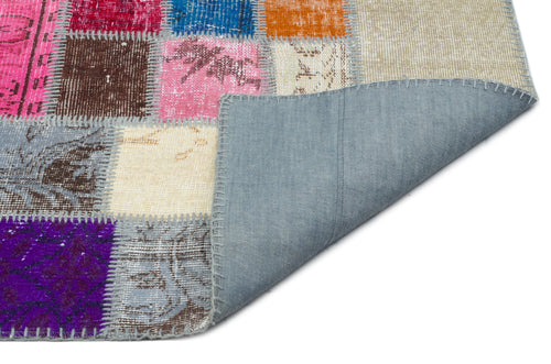 Iskece Bej Patchwork Yün El Dokuma Halısı 171 x 232 Apex Unique