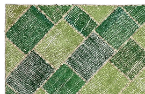 Yeşil Anadolu Bohem Eskitme Yün Halı 160x230 - Özel Seri