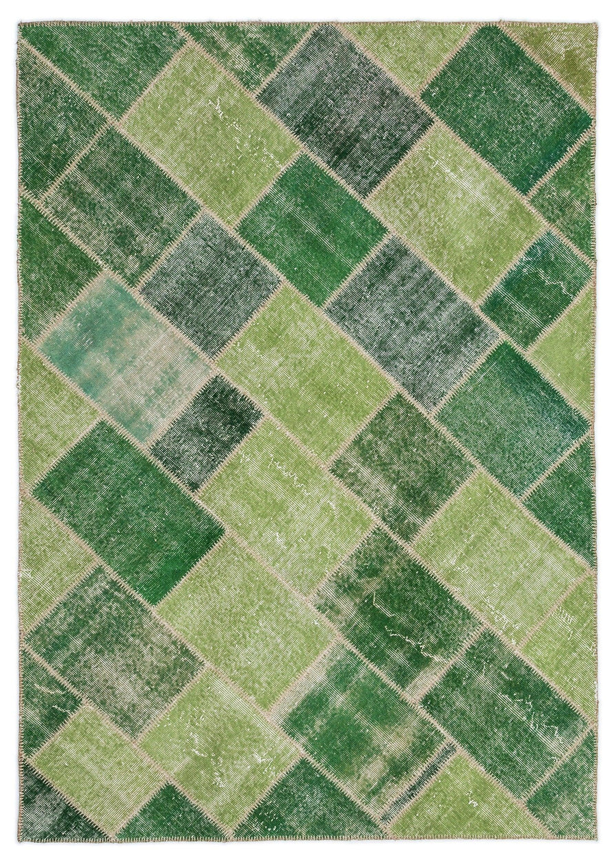 Yeşil Anadolu Bohem Eskitme Yün Halı 160x230 - Özel Seri