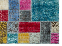 Iskece Bej Patchwork Yün El Dokuma Halısı 172 x 230 Apex Unique