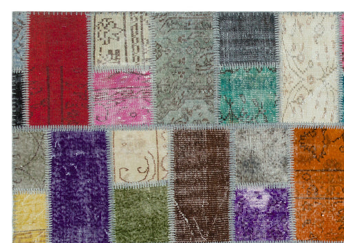 Iskece Bej Patchwork Yün El Dokuma Halısı 171 x 245 Apex Unique