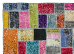 Iskece Bej Patchwork Yün El Dokuma Halısı 170 x 236 Apex Unique