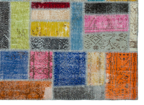 Iskece Bej Patchwork Yün El Dokuma Halısı 170 x 236 Apex Unique