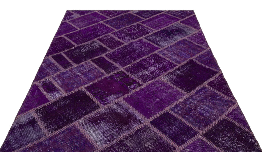 Lila Anadolu Eskitme Geometrik Yün Halı 163x230 - Özel Seri