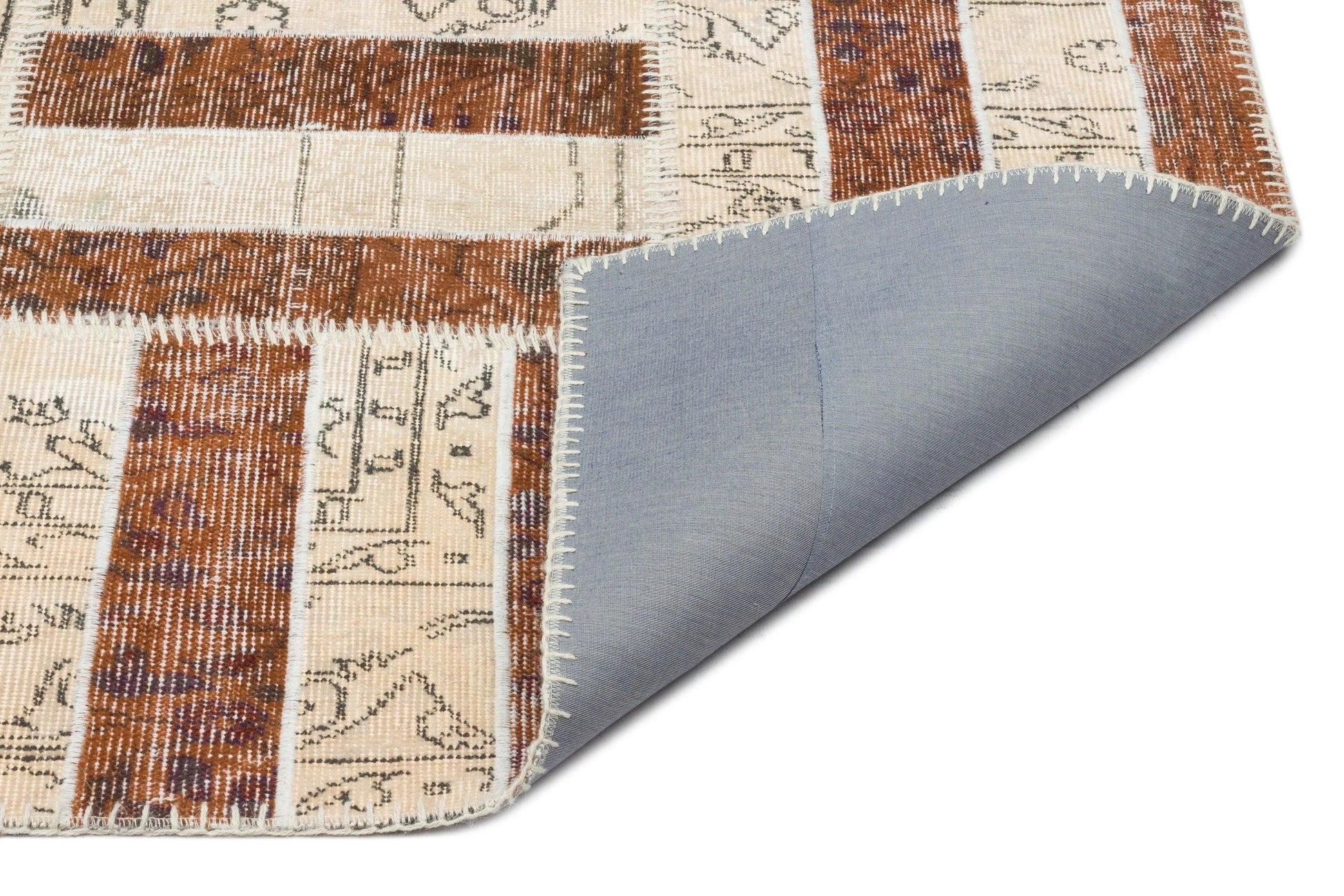 Bej Anadolu Eskitme Geometrik Yün Halı 160x250 - Özel Seri