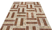 Bej Anadolu Eskitme Geometrik Yün Halı 160x250 - Özel Seri