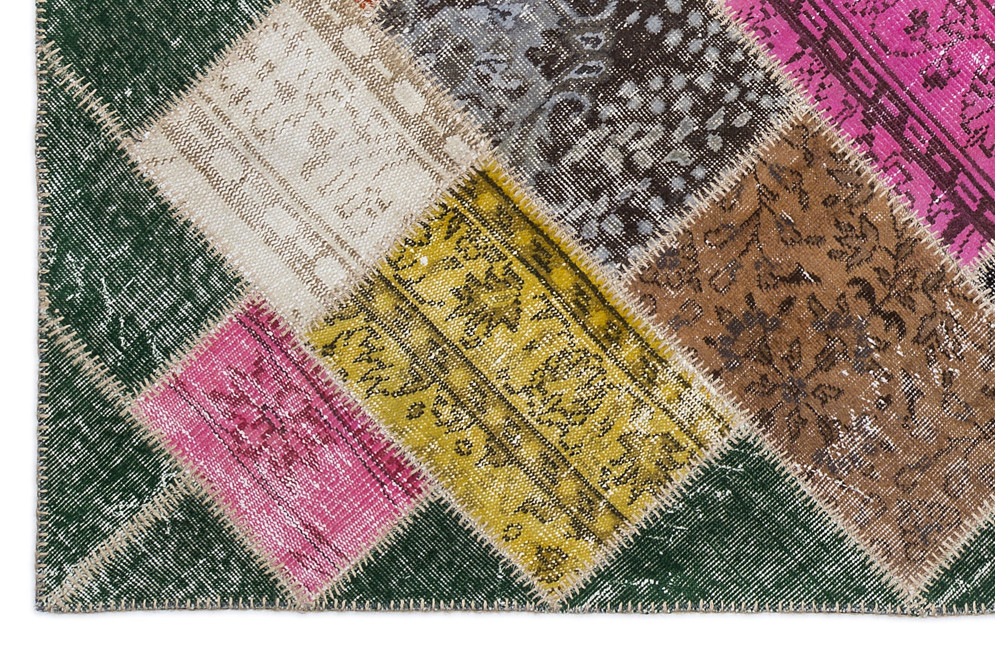 Iskece Yeşil Eskitme Yün El Dokuma Halısı 160 x 230 Apex Unique