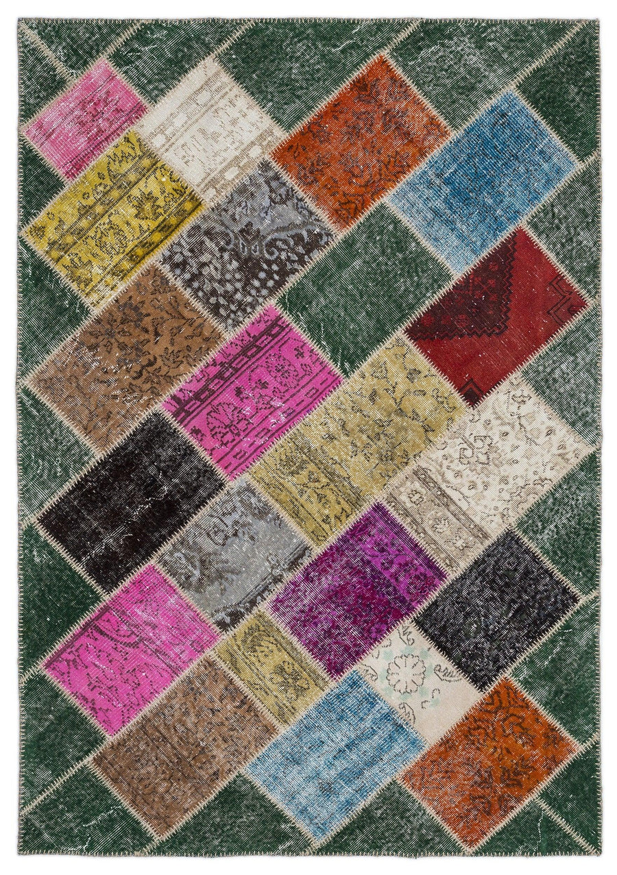 Yeşil Anadolu Bohem Eskitme Yün Halı 160x230 - Özel Seri