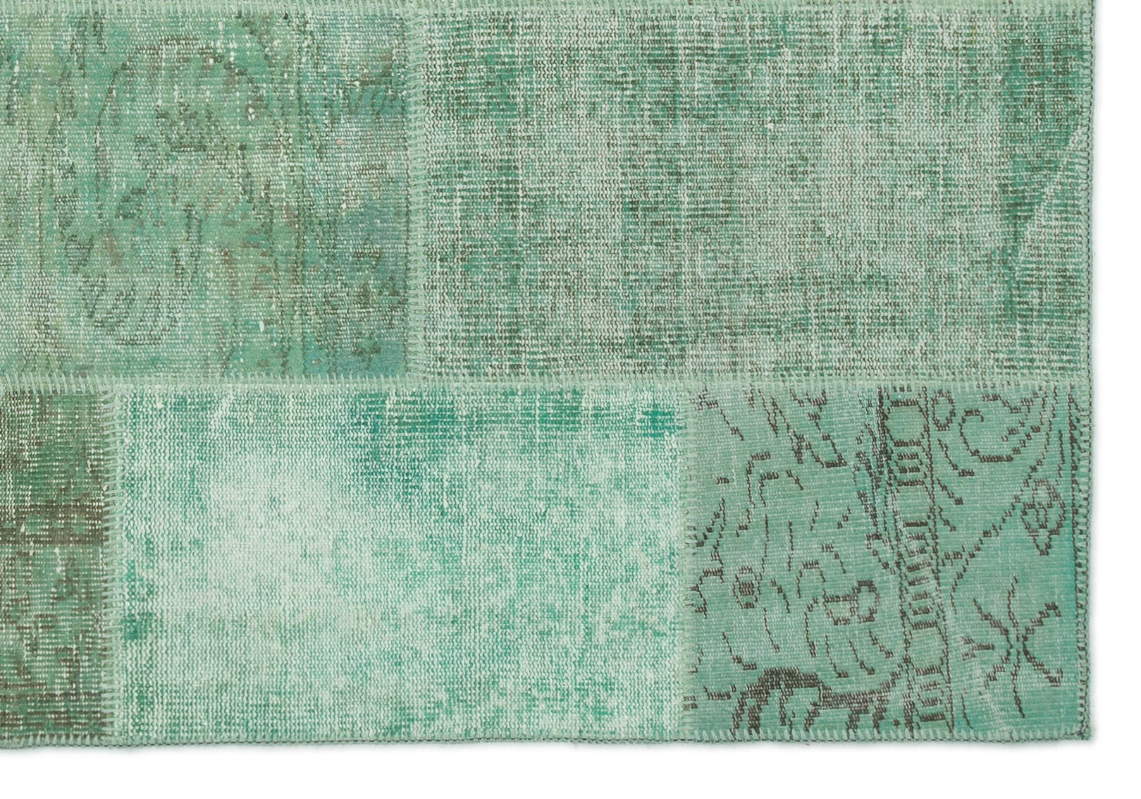 Iskece Yeşil Eskitme Yün El Dokuma Halısı 160 x 230 Apex Unique