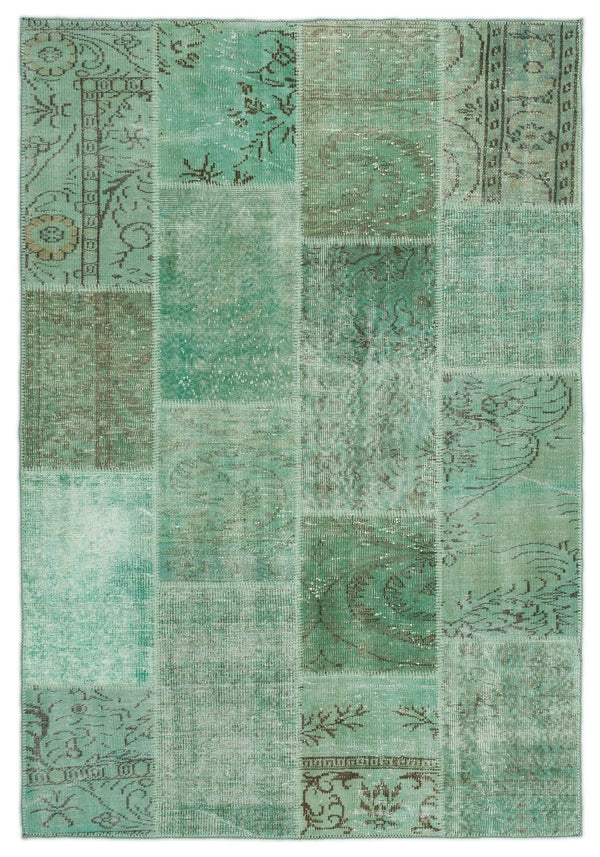 Yeşil Anadolu Bohem Eskitme Yün Halı 160x230 - Özel Seri