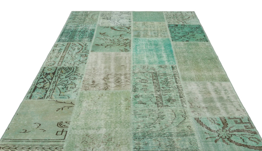 Yeşil Anadolu Bohem Eskitme Yün Halı 160x230 - Özel Seri
