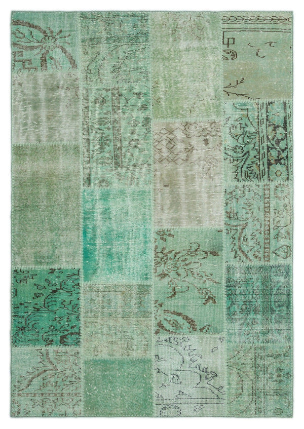 Yeşil Anadolu Bohem Eskitme Yün Halı 160x230 - Özel Seri