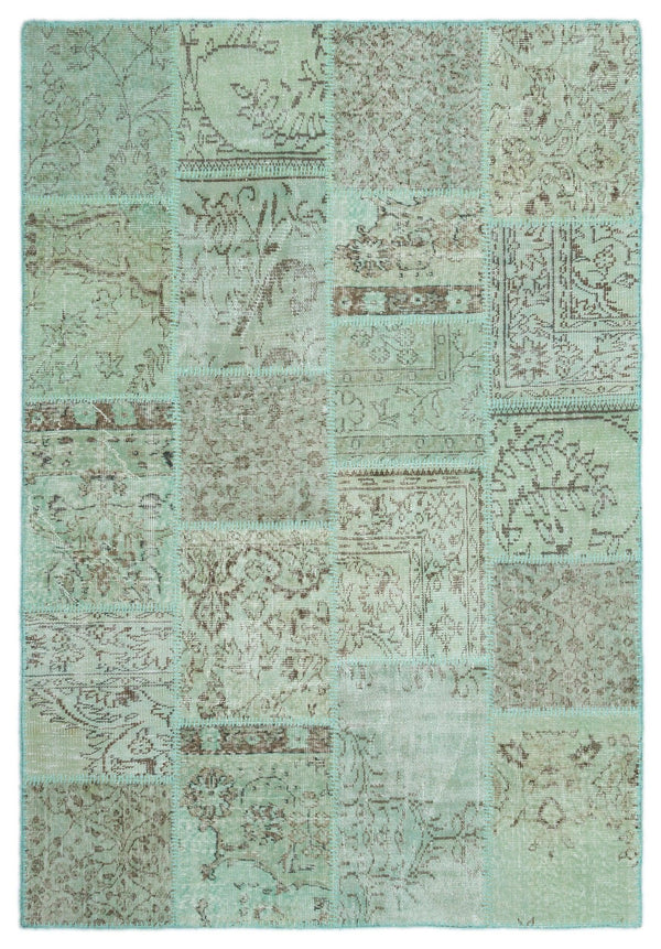 Yeşil Anadolu Bohem Eskitme Yün Halı 160x231 - Özel Seri