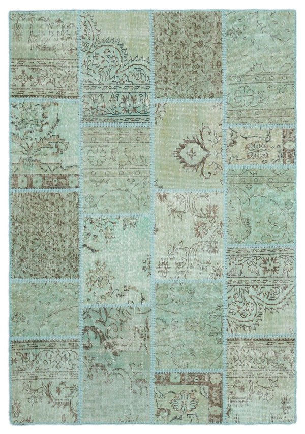Yeşil Anadolu Bohem Eskitme Yün Halı 160x232 - Özel Seri