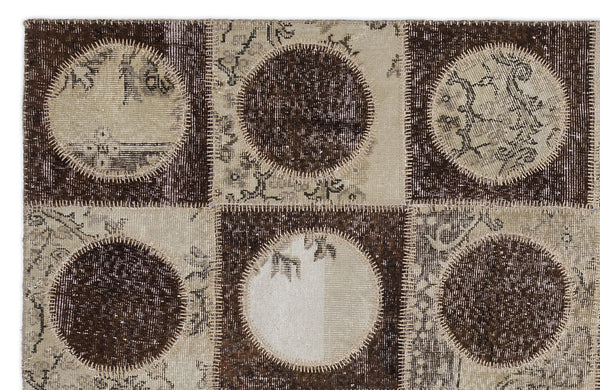 Bej Krem Anadolu Eskitme Geometrik Yün Halı 160x230 - Özel Seri