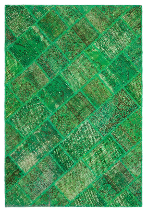 Yeşil Anadolu Bohem Eskitme Yün Halı 160x232 - Özel Seri