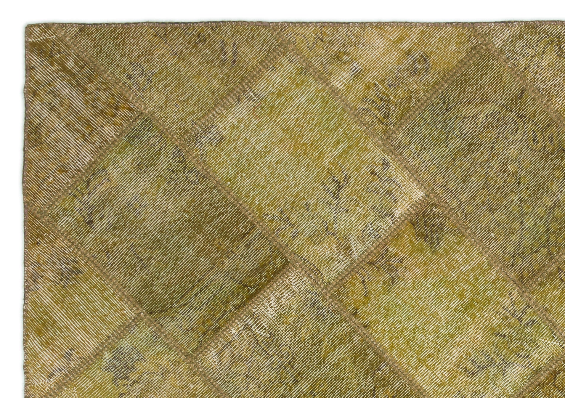 Iskece Yeşil Eskitme Yün El Dokuma Halısı 160 x 230 Apex Unique